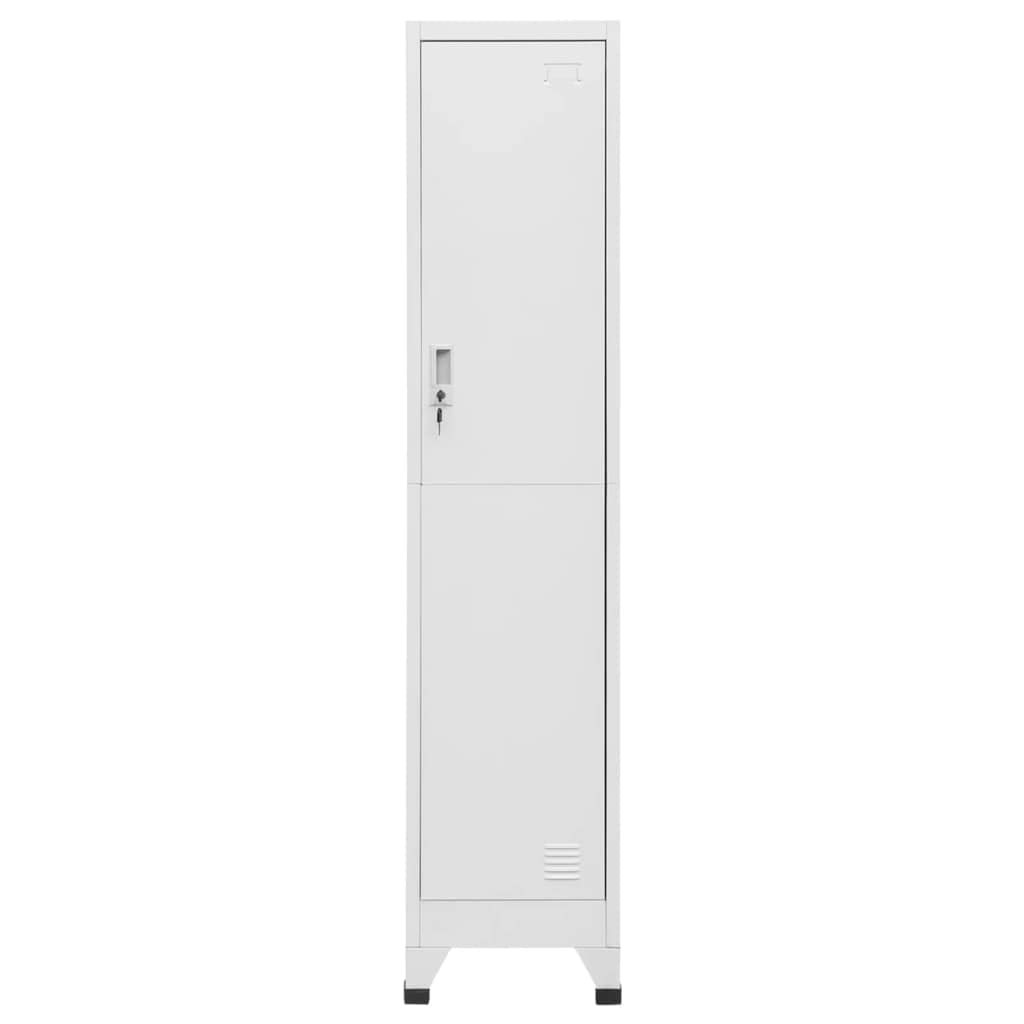 Metal Locker,Lockable Industrial Metal Locker Cabinet 38x45x180 cm - Durable Storage Organizer with Shelves & Hanging Bar, Grey Finish for Office, Garage & Gym, Secure & Stylish