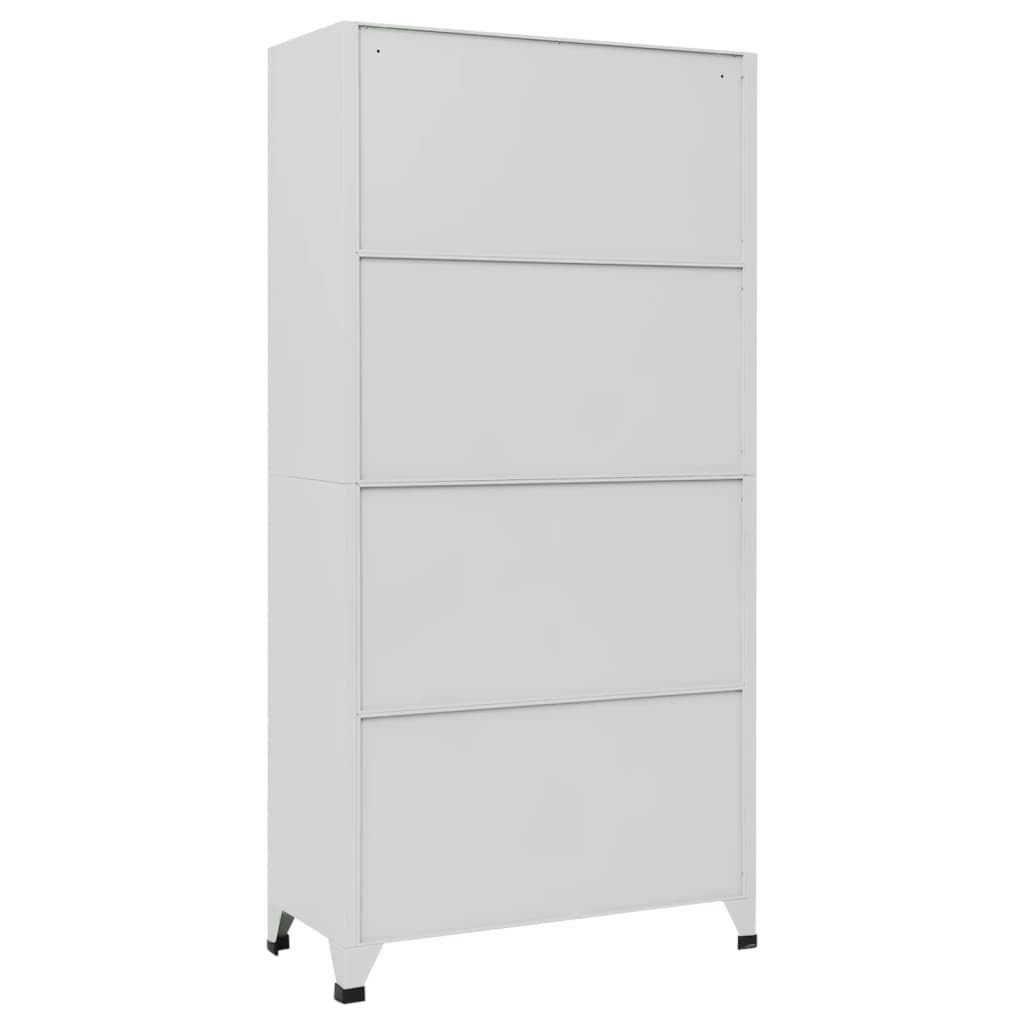 pokgdf Grey Steel Large Locker Cabinet with Six Locking Compartments for Secure Storage in Office or Gym, Durable Industrial Style Organizer