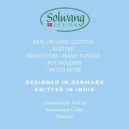 3-Piece Danish Cotton Dishcloths, 100% Certified Organic Cotton Made in India (Rustic Green Organic Combi)