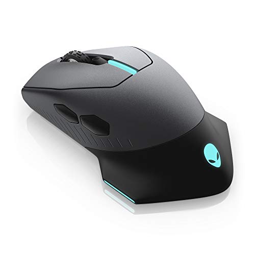 Alienware Wired/Wireless Gaming Mouse AW610M - 16000 DPI Optical Sensor, 350 Hour Rechargeable Battery, 7 Buttons, 3-ZONE 16.8m AlienFX RGB Lighting, Ergonomic - Dark Side of the Moon