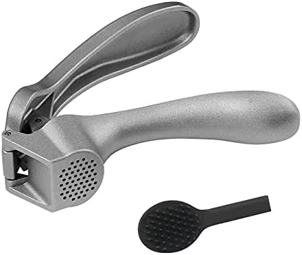 Pamperεd Chεf Garlic Press, Garlic Mincer Easy-squeeze Ergonomic Handle, No Need To Peel, Rust Proof, Professional Ginger Press & Garlic Crusher with Handy Cleaning Brush- Dishwasher Safe