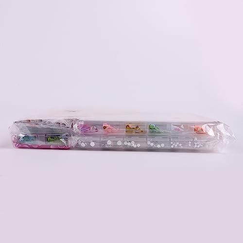 FANDAMEI Nail Art Kit, Nail Art Brushes Set, Nail Design Kit Dotting Tools, Fine Nail Glitter, Nail Decoration Butterfly Heart Glitter Sequins, Foil Flakes, Nail Rhinestones, Dust Brush