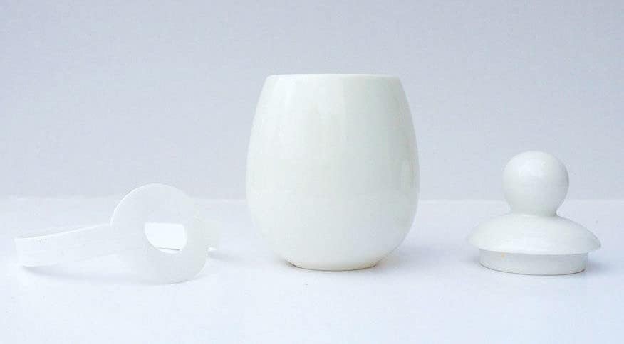 AggCoddler - Porcelain & Silicone Egg Cooker for Microwave - Easily Cook Eggs with Toppings & Mix-Ins, Dishwasher Safe,