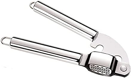 Garlic Press Stainless Steel by Hallucinity, Heavy Duty Kitchen Tool Garlic Mincer, Easy to Clean and Rust Proof