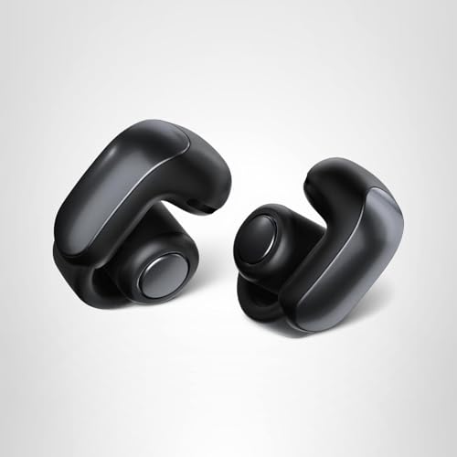 Bose Ultra Open Earbuds - Bluetooth Open Ear Earbuds with OpenAudio for Awareness, Clip-On Design for Comfort, Water Resistant, Up to 48 Hrs of Playtime, Black