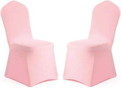 Yahpetes (1 Chair Cover Pink Polyester Spandex Banquet Chair Covers Slipcover Flat Front Stretch Spandex Chair Covers