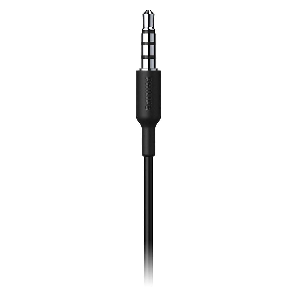 Philips Audio TAA1105BK/00 Sports Headphones with Microphone, in-Ear Headphones (Flexible Ear Hook, Bass Beat Vent, IPX2 Sweat Resistant, Secure Fit, in-Line Remote Control) Black