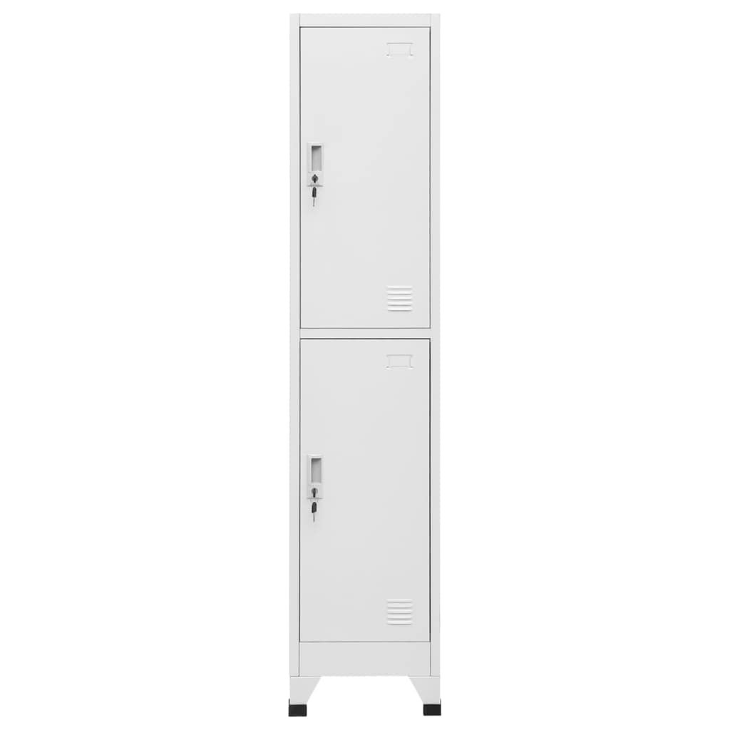 MBDRKVGF 2-Door Metal Locker Cabinet, Industrial Storage Organizer for Office, Home, Gym, Changing Room, Grey Steel Vertical Storage Unit, 70.9 Inch Tall