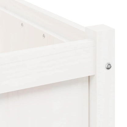 hliofuir 27 6 inch Solid Pine Wood White Square Raised Garden Planter Box Outdoor, 27 6 x 27 6 x 27 6 in Weather Resistant Large Elevated Plant Bed for Patio Terrace Balcony