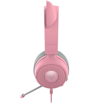 Razer Kraken Kitty V3 X Wired Gaming Headset: Kitty Ears - HyperClear Cardioid Mic - 40 mm Drivers - 7.1 Surround Sound - Comfy Ear Cushions - Cross-Platform via 3.5mm PC, PS5, Xbox, Switch 2 - Pink