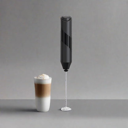 Cuisinox Electric Milk Frother, Handheld Stainless Steel Battery Powered Foam Maker for Coffee, Frappe, Latte
