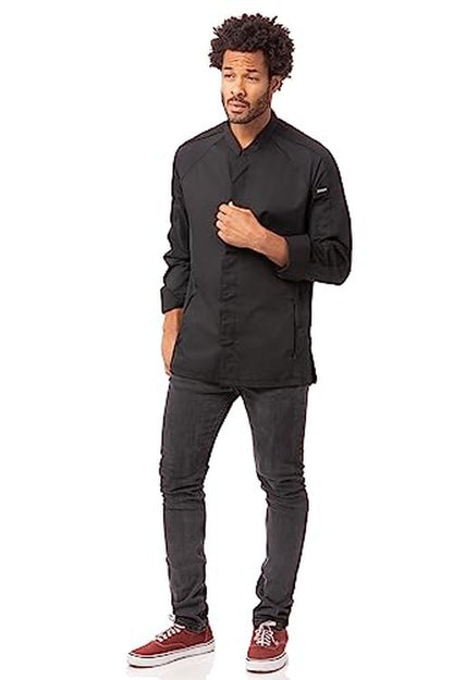 Chef Works Men's Valencia Chef Coat, Black, Large