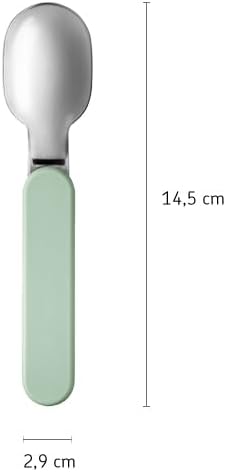 Mepal Folding Spoon Ellipse - Reusable Spoon To Go, Foldable for Yoghurt Cup, Stainless Steel Cutlery with Storage Case
