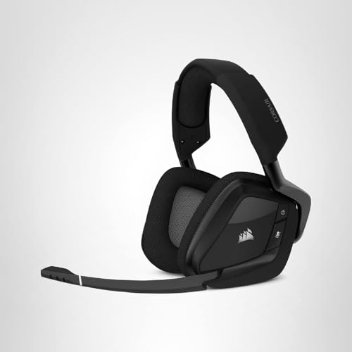 Corsair Void RGB Elite Wireless Gaming Headset – 7.1 Surround Sound – Omni-Directional Microphone – Microfiber Mesh Earpads – Up to 40ft Range – iCUE Compatible – PC, Mac, PS5, PS4 – Carbon