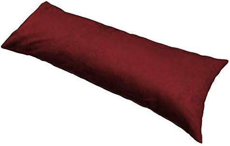 20 54 Inch MoonRest Classic Microsuede Body Pillow Pillowcase - Ultra-Soft Plush - Hidden Zipper X - Burgundy