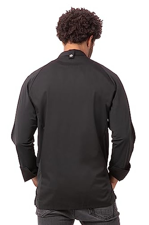 Chef Works Men's Valencia Chef Coat, Black, Large