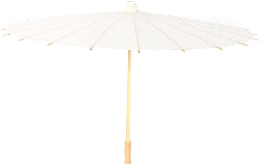 White Papier Umbrella Parasol, Handmade Classical Craft Umbrella, DIY Free to Draw