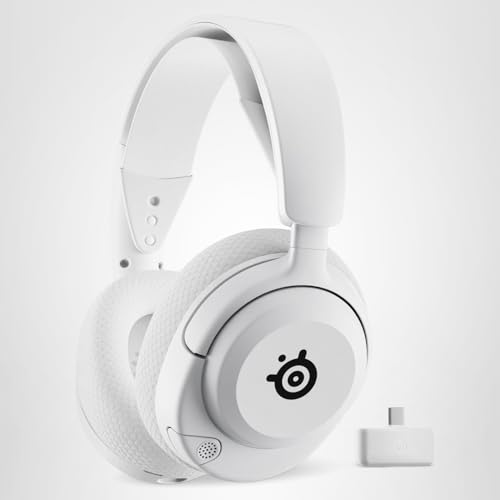 SteelSeries Arctis Nova 5 Wireless Multi-System Gaming Headset — White — Neodymium Magnetic Drivers — 100+ Audio Presets — 60 HR Battery — 2.4GHz or BT — Gen2.X Mic — PC, PS5, PS4, Switch, Mobile