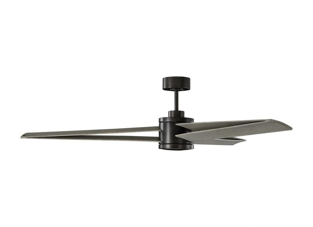 Monte Carlo 3AMR60RZWD Armstrong Unique Energy Star 60" Ceiling Fan with LED Light and Hand Remote Control, 3 Set ABS Blades, Matte White