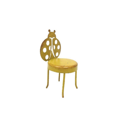 Pacific Giftware Enchanted Garden Decorative Metal Table and 2 Lady Bug Chairs Set Mini Fairy Garden Decorative Accessory 3pc Set