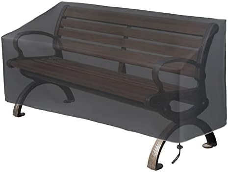 Hoypeyfiy Waterproof Oxford Fabric Patio Bench Cover - Black, Fits Standard Benches