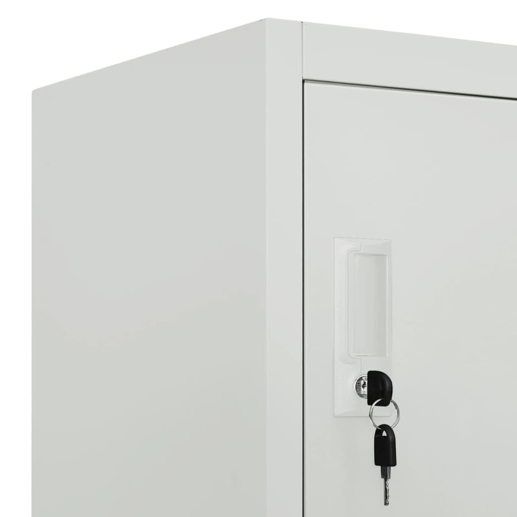 PUGYNBK Grey Steel Large Locker Cabinet with Six Lockable Compartments for Secure Storage, Durable Industrial Style Organizer for Office, Gym, or Home