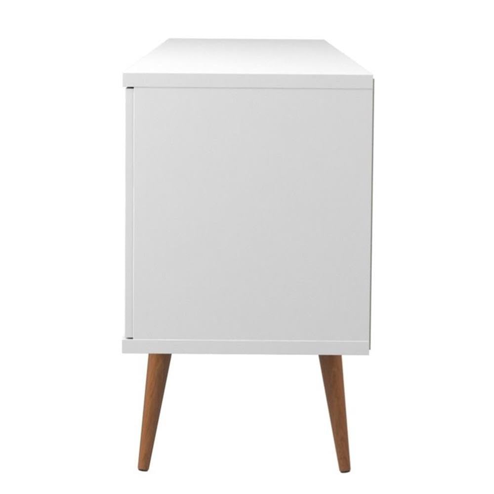 Manhattan Comfort Utopia Sideboard Buffet Stand, White Gloss and Maple Cream
