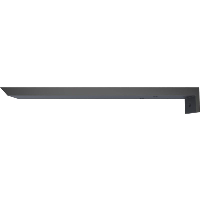 2 1/2"W x 12"D x 1 1/2"H Hidden Floating Steel Heavy Duty Bracket w/Flange, Powder Coated Black