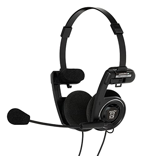 Koss Porta Pro Double-Sided Communication Headset with Microphone Electret Flexible Handsfree Design Foldable Design TRRS Plug Wired 3.5 mm Black