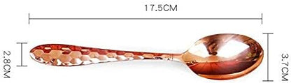 Thick Pure Copper Bowl Spoon, 17.5cm Copper Tableware Kitchen Supplies, Western Food Soup Spoon