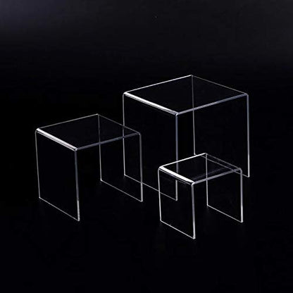 Super Z Outlet Clear Acrylic Riser Set - 3 Pieces (3-Inch, 4-Inch, 5-Inch)
