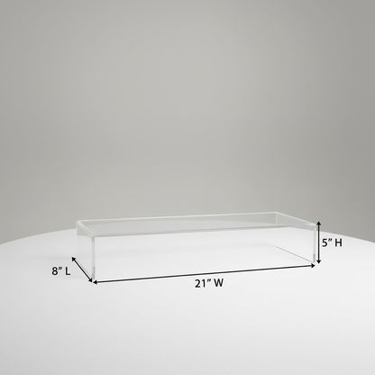 Azar 515360 Acrylic Monitor Stand Riser – Made in USA Laptop stand and Monitor Riser Acrylic Monitor Stand Riser Clear Laptop Stand for Desk Ergonomic Display Riser, Clear (21-Inch-Luxury Handcrafted)