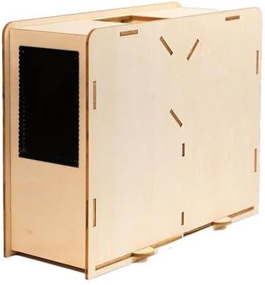 DIY Wooden Assembly Box Grain Cleaning Thrower, Wind Sheller Bird Food Blowing Screening Machine with Filter Screen