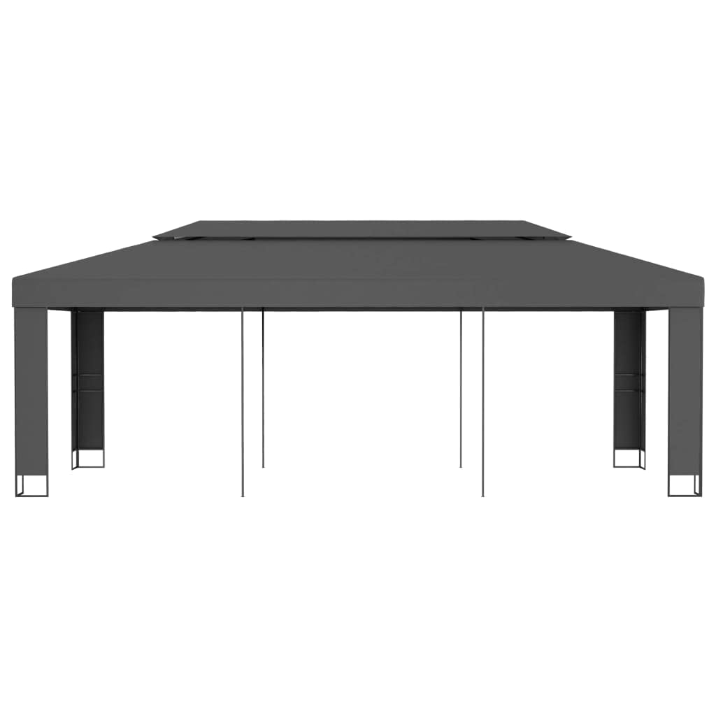 Anthracite Powder-Coated Steel Gazebo Canopy, 9.8x19.7 ft Water-Resistant Outdoor Tent for Patio, Garden, Events Outdoor Structures