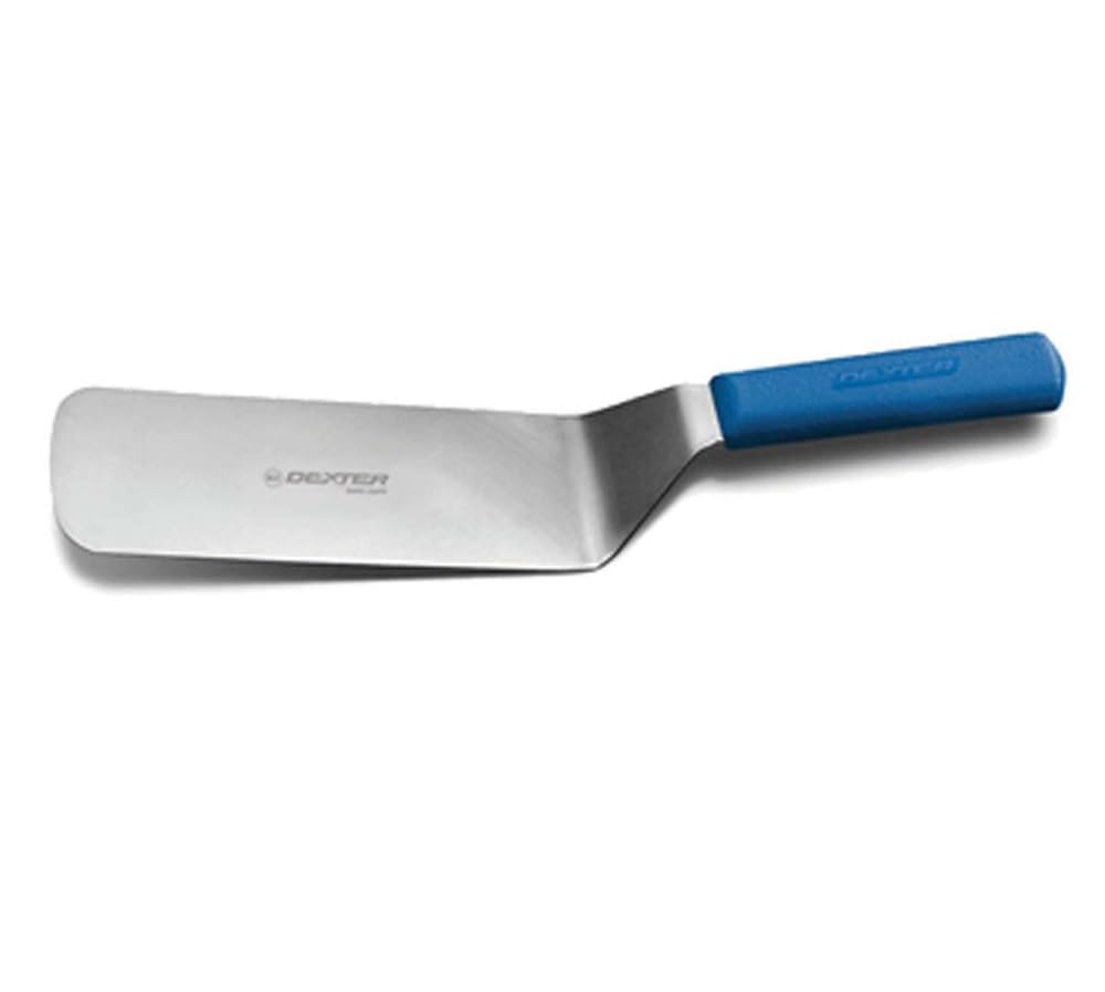 Dexter-Russell Sani-Safe 8” x 3” Solid Turner – S286-8PCP, Offset Stainless Steel Blade with Textured Polypropylene Handle, NSF Certified, Made in The USA