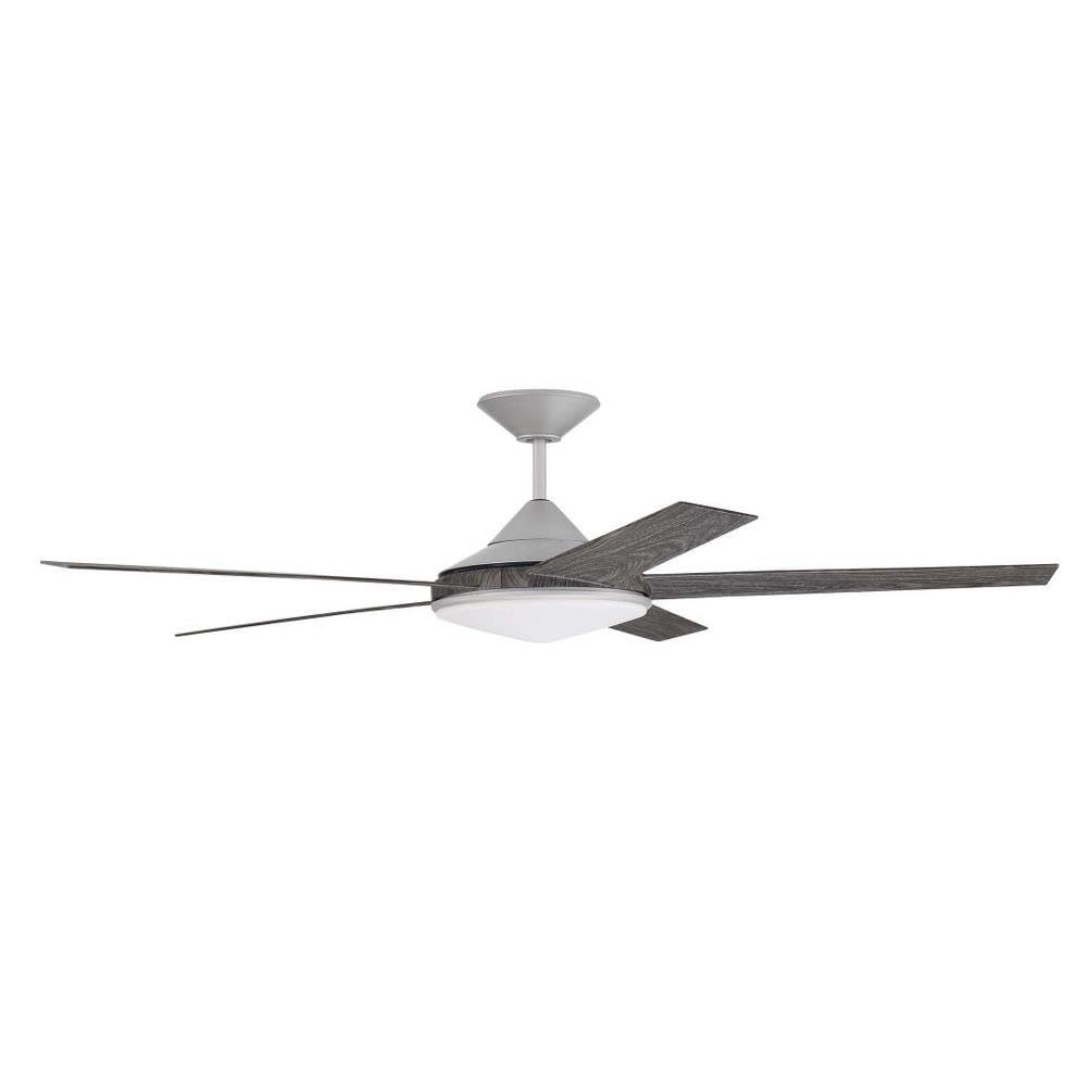 Craftmade 60" Delaney Indoor/Outdoor Painted Nickel Finish Ceiling Fan, LED Light Kit (Optional), Remote Control Included, Smart WiFi Enabled w/Voice Activation, works w/Alexa & Smart Home Devices