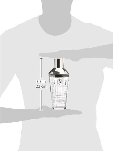 Franmara 8151-BX Recipe Cocktail Shaker, Stainless Steel/Glass