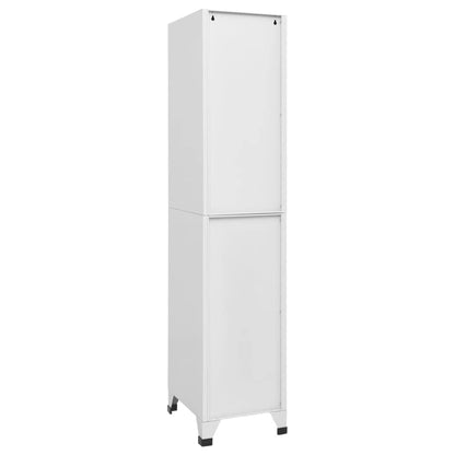 Metal Locker,Lockable Industrial Metal Locker Cabinet 38x45x180 cm - Durable Storage Organizer with Shelves & Hanging Bar, Grey Finish for Office, Garage & Gym, Secure & Stylish