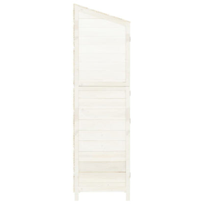 Outdoor Garden Shed 40.2x20.5x68.7 in, Solid Fir Wood Storage Cabinet with Lockable Doors for Backyard Lawn Tool Organization, White