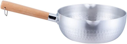 Hemoton Nonstick Saucepan, Stainless Steel Yukihira Pan, Small Traditional Japanese Sauce Pot with Wooden Handle