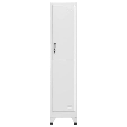 ZXQVLMRS Industrial Single Tier Metal Locker Cabinet with Lock and Keys, Tall Storage Organizer for Office, Gym, Home, 18 x 15 x 71 Inch, Matte Grey