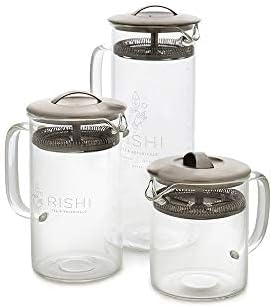 12oz 400ml Rishi Tea Simple Brew Teapot - For Loose Tea Preparation, Built-in Strainer, Everyday Teaware, Easy