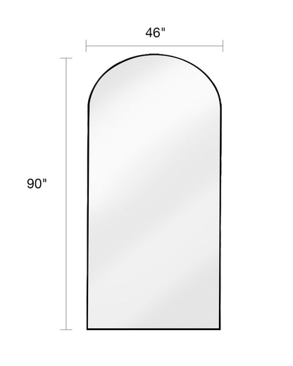 DYNWELL Arched Full Length Mirror, Floor Mirror with Stand, 90"x46" Large, Oversize Mirror, Black