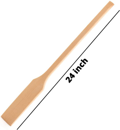 Flat Wooden Spatula for Cooking - 24" Long Wooden Stirring Paddle for Cooking, Mixing, Brewing in Big Stock Pots, Hand-Held Beech Wood Pot Stirrer Wooden Spoon for Kitchen