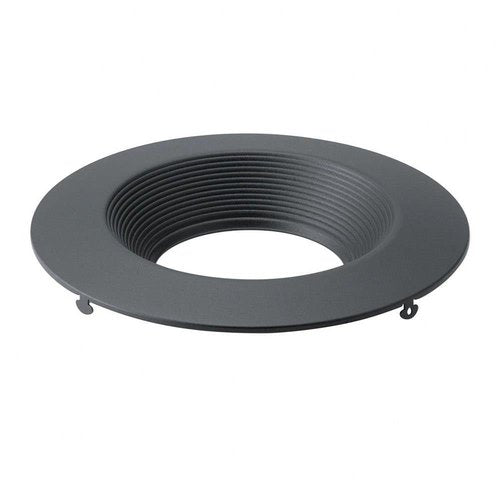 Kichler Direct-to-Ceiling Recessed Decorative Trim in Round Textured Black, for use with 6" Round Recessed Fixtures, 1 Count, (7.5" W x 1.25" H), DLTRC06RBKT