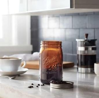 Ball Wide Mouth Canning Jars, Quart, Amber, 4 Count, 1440069046