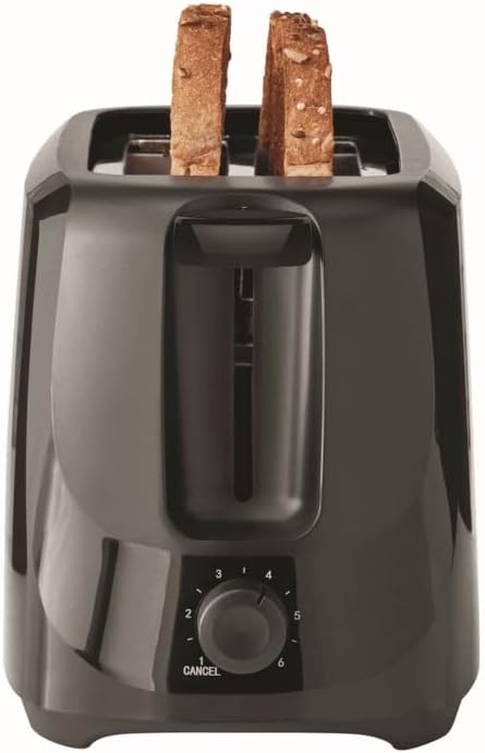 MS Premium 2 Slice Toaster, Black, with 6 Shade Settings and Removable Crumb Tray