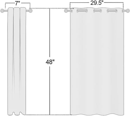 NICETOWN White Lightweight Curtain Panels - Non-Blackout Drapes for Bedroom & Dining Room | Set of 2, 42" W x 48" L