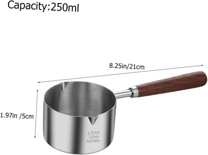Small Pot with Pour Spout, Chocolate Melting Pot, Mini Frying Pan, Stainless Steel Small Steamer