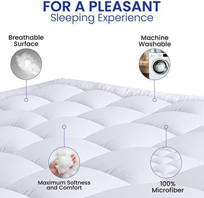 Utopia Bedding California King Mattress Pad - Fitted Premium Protector Cover Deep Pocket up to 16 Inches (72x84, White)
